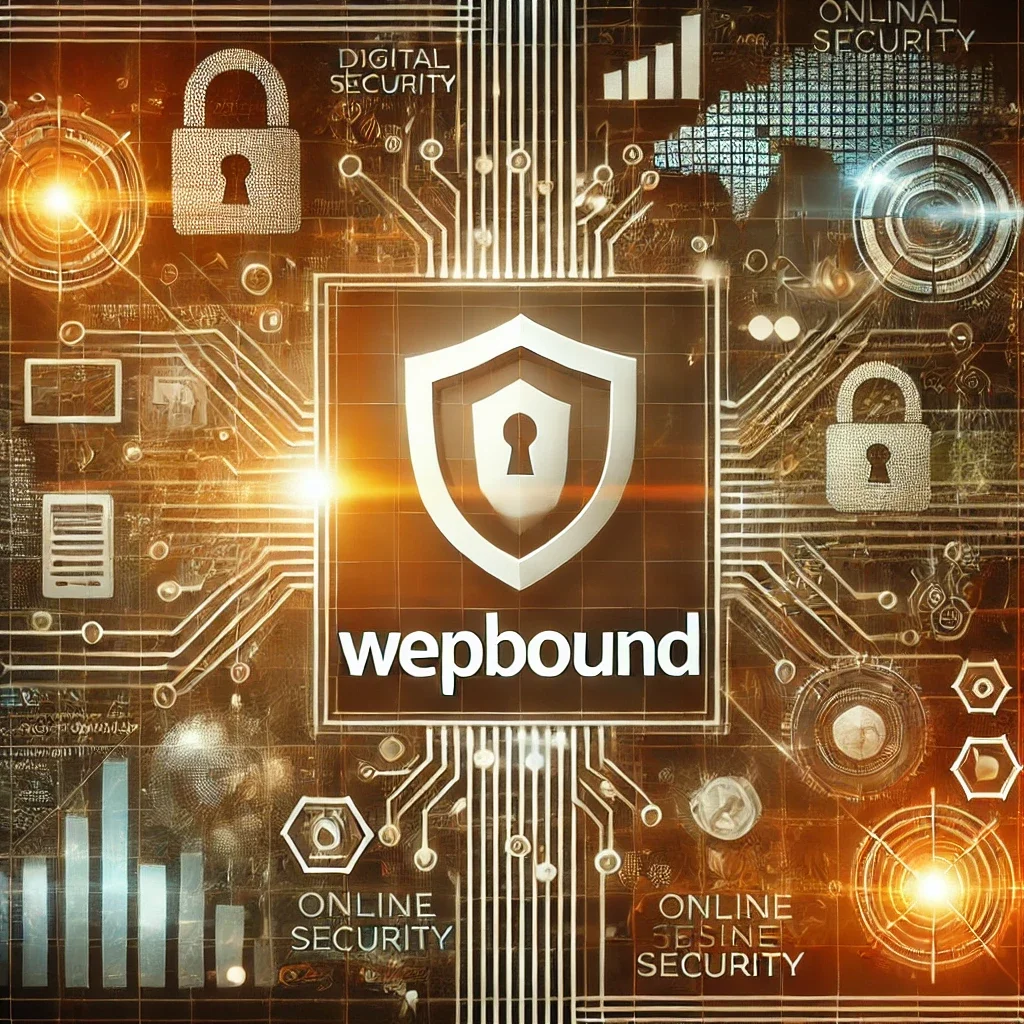 Wepbound digital network with online security and connectivity elements. A modern tech-themed image highlighting the keyword 'Wepbound' with interconnected platforms and security symbols.